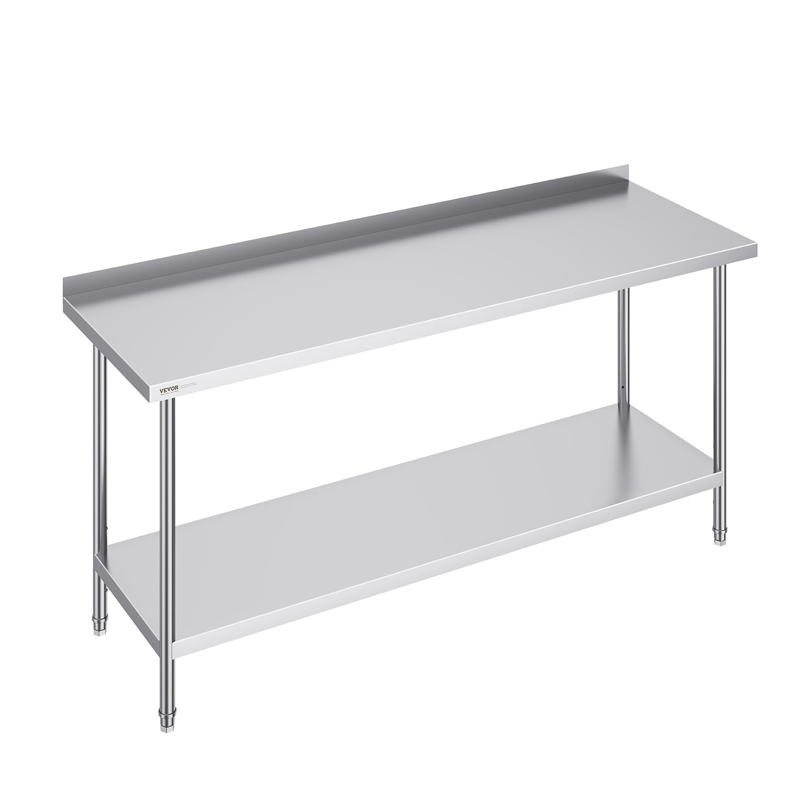 VEVOR 24 x 72 x 36 Inch Stainless Steel Work Table, Commercial Food Prep Worktable Heavy Duty Prep Worktable, Metal Work Table with Adjustable Height for Restaurant, Home and Hotel - WoodArtSupply