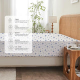 Twin Fitted Sheet,Microfiber Patterned Fitted Sheet Deep Pocket 18 Inches, Ultra Soft & Wrinkle Resistant Twin Deep Pocket,Blue Floral Hylnosia