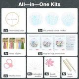 RIHYTFU 3 Pack Flower Embroidery Kits for Beginners, Adults Starter Cross Stitch Kit, DIY Sewing Needlepoint, Floral Plants Patterns Hand Stamped Embroidery Kits