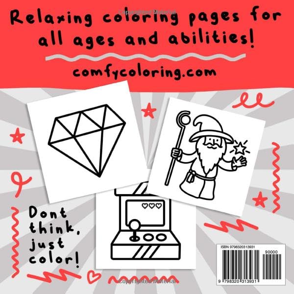 Video Game Blast!: Bold and easy coloring book for adults and kids (Comfy Coloring Books) WoodArtSupply