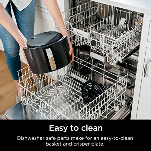 Ninja Air Fryer, Roast, Bake, Air Fry, Roast, Broil, Reheats, & Dehydrates, 4-in-1, Fries, Frozen Food, Veggies, and Juicy Meat, Less Oil, Easy Meals, Healthy Meals, Compact, 4 QT, Grey, AF101 Ninja