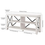 Henn&Hart Rectangular TV Stand for TV's up to 55" in White, TV Stands for the Living Room Henn&Hart