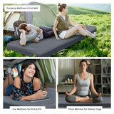 HOMBYS Memory Foam Camping Mattress Pad,Portable Sleeping Pad for Adult,Waterproof Cot Mattress,Roll Up Floor Mattress,Foldable Backpacking Travel Bed for Hiking,Guest Bed (Grey, COT: 72"x24"x3") HOMBYS