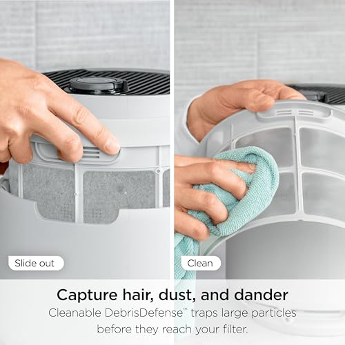 Shark NeverChange Air Purifier Compact Pro, Long-Lasting HEPA-Exceeding Filtration, For Pet Dander, Dust, Smoke, Allergens, Up to 250 sq. ft., Odor Neutralizer, Bedroom, Nursery, Dorm, HP072 (2025) Shark