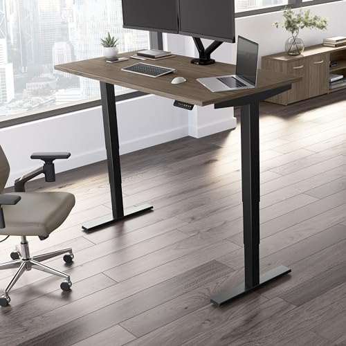 Bush Business Furniture Move 40 Electric Height Adjustable Desk with Black Base, Ergonomic Sit-Stand Computer Table for Home and Professional Office, - WoodArtSupply