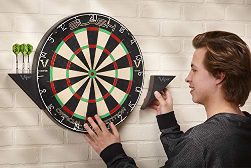 Viper Slash Official Competition Bristle Steel Tip Dartboard, WDF Accredited with Staple-Free Ultra-Thin Metal Wiring, Self-Healing Professional-Grade African Sisal, Magnetic Dart Holders,Black Viper
