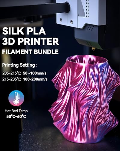 SUNLU 3D Printer Filament Bundle, Silk Filament Multicolor, Individually Vacuum Packed, Dual Color*5, Triple Color *3, 2kg in Total SUNLU