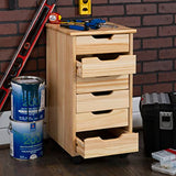 Linon Home Decor Products Corinne Six Drawer Storage, Natural Rolling Cart Linon Home Decor Products