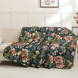 WONGS BEDDING Green Quilt Set King Size, 3 Piece Red Floral Leaves Pattern Botanical Bedding Set, Soft Lightweight Microfiber Bedspread Coverlet with 2 Pillowcases for All Season (104"x90") WONGS BEDDING