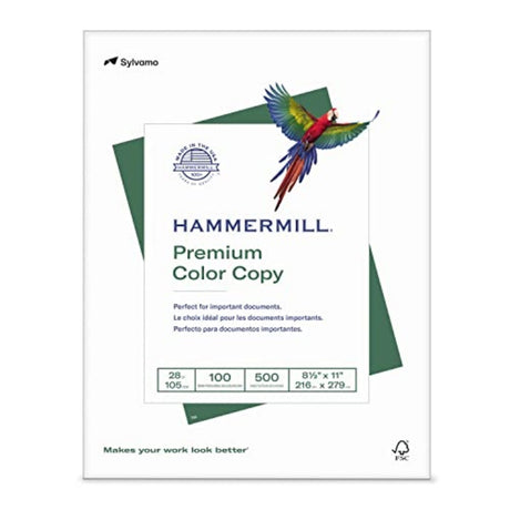 Hammermill Printer Paper, Premium Color 28 lb Copy Paper, 8.5 x 11 - 1 Ream (500 Sheets) - 100 Bright, Made in the USA, 102467R Hammermill