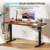BIZUM Electric Standing Desk, 55" x 24" Height Adjustable Desk, Rustic Brown Sit to Stand Desk Memory Gaming Computer Workstation for Home Office BIZUM