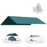 Quictent Carports Replacement Tarp Canopy Top Cover with Bungees Balls, for 10x20 ft Garage Party Tent Shelter - Green, One Roof Only Quictent