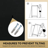 LYMOUYEE 2 Door Metal Storage Cabinet for Bed Room,Living Room,Home,Hotel，School -Metal Bedside Cabinet - Locker End Table & Office Storage (Black) LYMOUYEE