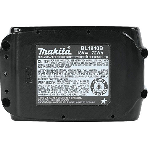 Makita BL1840B 18V LXT Lithium-Ion 4.0Ah Battery, Black - WoodArtSupply