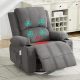 4-Points Kneading Massage Rocker Recliner Chair with Seat Heat for Adults,Oversized Swivel Recliner with 2 Cup Holders,4 Pockets,Remote Control for Living Room MAHOMICO