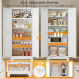 PAOFIN 71" Tall Metal Pantry Storage Cabinet with Doors and 4 Adjustable Shelves, White Kitchen Food Pantry Cabinets, Tall Freestanding Cupboard for Kitchen, Dining Room or Living Room PAOFIN