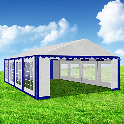 AMERICAN PHOENIX Party Tent 16x26 ft Heavy Duty Canopy Shelter Gazebo for Wedding Event Fair with Roof with Sidewalls and Windows White and Blue Event Tents AMERICAN PHOENIX