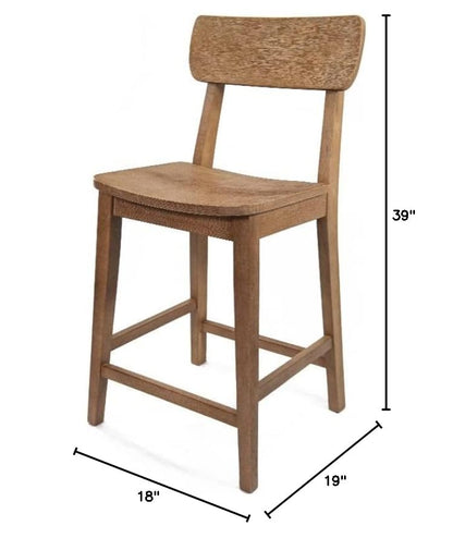 Boraam Torino Counter Height Stool, 24-Inch, Barnwood Wire-Brush - WoodArtSupply