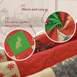 ROMROL Christmas Quilt Set King Size, Red Plaid Christmas Bedding Comforter Set Lightweight Patchwork Elks Quilted Coverlet Bedspread with 2 Pillow Shams（96 * 90”） ROMROL