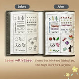 2026 Upgraded Embroidery Stitch Book & Complete Kit for Beginners | Includes Embroidery Hoop,86 Tools,65 Water-Soluble Patterns & 106 Stitches With Guides,Portable Craft Set for Adults & DIY Lovers