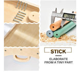 BlueWood Pikler Triangle Set 7in1 Foldable Baby Climbing Toys Wooden Montessori Climbing Set with Arch&Ramp&Ladder Baby Climber Indoor Jungle Gyms for Toddlers Montessori Toys - Mauve Pink BlueWood