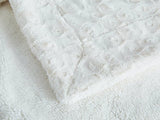 DaDa Bedding Luxury White Roses Fluffy and Cuddly Faux Fur with Sherpa Backside Fleece Cloud Throw Blanket - Super Soft Warm Plush Luxe Solid Toss for Sofa, Couch or Bed - 63" x 90" DaDa Bedding