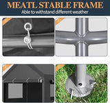 Shintenchi 12x20 FT Heavy-Duty Design Carport,Portable Garage Canopy,Carport Canopy with Side-Opening Removable Door & Roll-Up Window,Portable Car Port for Car, Truck, Boat,Grey Shintenchi