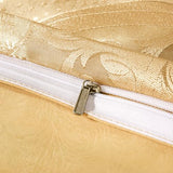 TUMAN Pro Duvet Cover Set European Luxury Satin Embroidery 3-Piece Bedding Set Soft Comfortable and Lightweight Gold Queen Duvet Cover (No Quilt) (Gold, Queen) TUMAN Pro