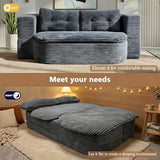 78.7-inch Folding futon Sofa Bed, Full-Size Convertible Sleeper couch Bed, Memory Sponge Double settee with Comfortable Mattress, Suitable for Living Room and Guest Room (dark gray, 78.7 inches) CouCouchmans