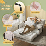 WLIVE Futon Sofa Bed, Floor Chair with Adjustable Backrest, Bean Bag Bed for Adults, with Armrest, Pillow, Low Profile for Living Room, Reading, Bedroom, Loveseat, Grey WLIVE