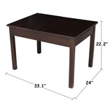 International Concepts Juvenile Table with Lift Up Top for Storage, Java Finish IC International Concepts