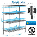 Raynesys Wire Shelving with 4" Wheels, 2000Lbs Heavy Duty 4-Tier Shelving Metal Shelves, 60x24x72in Steel Wire Storage Shelf Commercial Grade Adjustable Utility Rack for Garage, Kitchen Raynesys