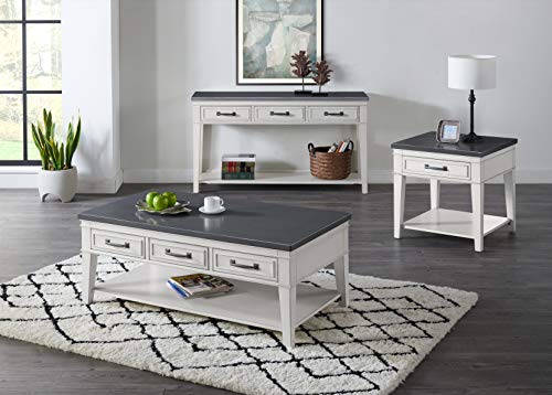 YeegfeyA Martin Svensson Home Del Mar, End Table, Antique White and Grey Martin Svensson Home