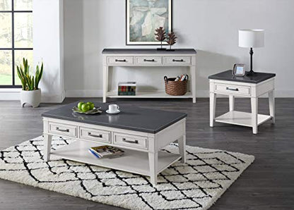 Martin Svensson Home Del Mar Coffee Table, Antique White and Grey - WoodArtSupply