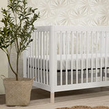Babyletto Gelato 4-in-1 Convertible Crib with Toddler Bed Conversion in White and Washed Natural, Greenguard Gold Certified babyletto