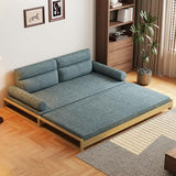 Mid-Century Modern Comfortable Sleeper Sofa Bed for Living Room and Bedroom, Convertible Design for Small Spaces, 82.67”Wx77.16”D Futon Couch with Removable Linen Foam Cushions & Wood Frame, Gray NessCarsti