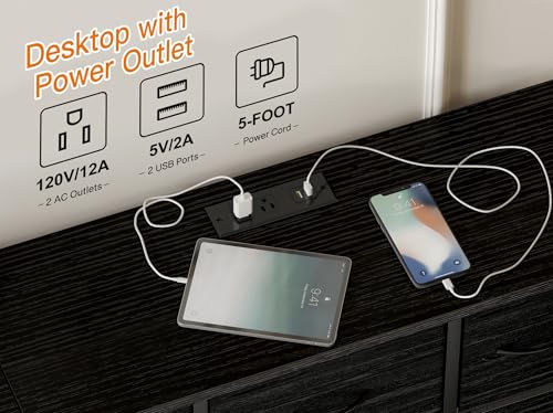 Fixwal 63.3 Inch Large Black Dresser for Bedroom, 16 Drawer Dresser, Long TV Stand for 55, 65, 70 Inch TV with Power Outlets, Fabric Chest of Drawers for Bedroom, Living Room, Entryway, Black Fixwal