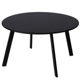 juserox Patio Coffee Table - Metal Steel Outdoor Round Table Weather Resistant Anti-Rust Outdoor Table (Black) juserox