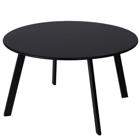 juserox Patio Coffee Table - Metal Steel Outdoor Round Table Weather Resistant Anti-Rust Outdoor Table (Black) juserox