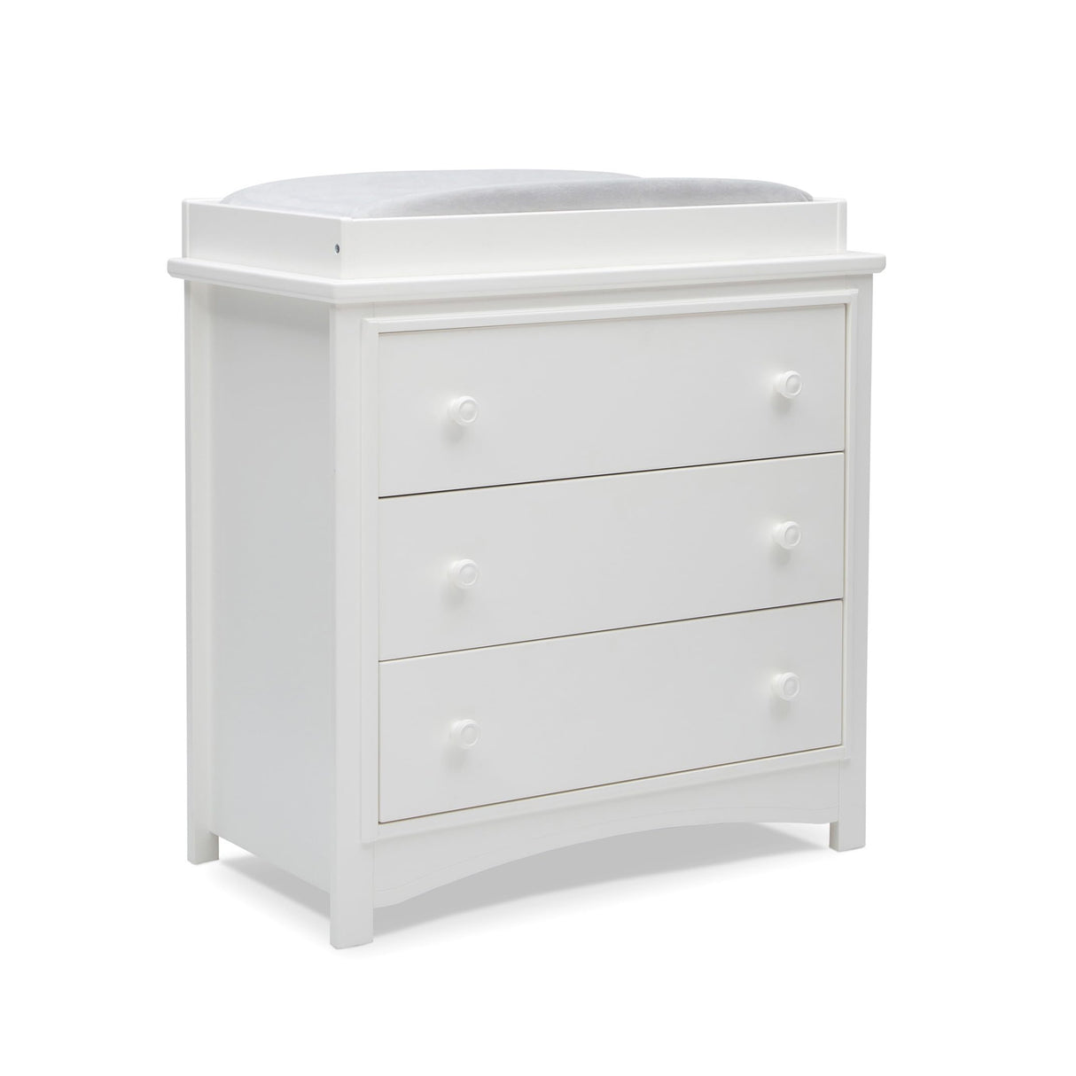 Delta Children Perry 3 Drawer Dresser with Changing Top and Interlocking Drawers, Bianca White Delta Children