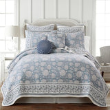 Levtex Home Adare Blue Reversible King/Cal King Quilt Set (106x92in) with 2 Pillow Shams (36x20in) - Floral Bedding - Blue White - Cotton King Size Quilt Bedding Set - Lightweight, Soft, Pre-Washed Levtex Home