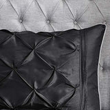 Madison Park Laurel Queen Size Bed Comforter Set Bed In A Bag - Black , Wrinkle Tufted Pleated – 7 Pieces Bedding Sets – Faux Silk Bedroom Comforters Madison Park