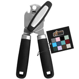 The Original GORILLA GRIP Heavy Duty Stainless Steel Smooth Edge Manual Can Opener and Bottle Openers, Soft Handle, Rust Proof Oversized Handheld Easy Turn Knob, Multifunctional Kitchen Tool, Black Gorilla Grip