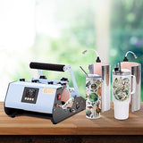 PYD Life 2 in 1 40 OZ Tumbler Heat Press Machine 110 V Blue 20 OZ 30 OZ Mug Heat Press for 40 OZ Tumbler with Handle Sublimation Straight Tumblers Bottles Mugs Glass Tumbler Printing PYD Life