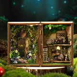 DIY Miniature House Kit, CUTEROOM Mini House Kit for Adult to Build, Wooden Dollhouse Making Kit with Furniture, Christmas Birthday Gifts (Forest Wonderland)