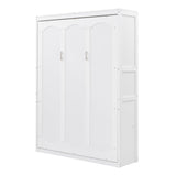 Merax Full Size Murphy Bed, Wood Full Murphy Cabinet Bed with Shelves, for Home Office or Small Room, White Merax