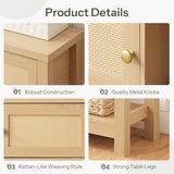 HOOBRO Console Table, 47" Rattan-Like Entryway Table with Storage, Narrow Sofa Table Behind Couch for Living Room Entry Foyer Hallway, Natural NL34XG01 HOOBRO
