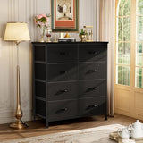 Atilioo Dresser for Bedroom with 8 Drawers, Anti-Tip Tall Fabric Chests Storage Organizer Tower Furniture with Wooden Top Metal Frame for Clothes, Closet, Living Room, Hallway, Entryway Atilioo