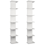 2 Pack 7 Tier Wall Shelf Unit - 43" Lack Floating Shelf, Compact Display Floating Shelf, Vertical Column Wall Decor Mount Floating Storage Organizer Tall Tower Shelf for Bedrooms, Living Rooms YEXEXINM