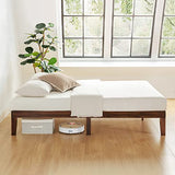 Mellow Naturalista Classic - 12 Inch Solid Wood Platform Bed with Wooden Slats, No Box Spring Needed, Easy Assembly, Queen, Espresso Mellow